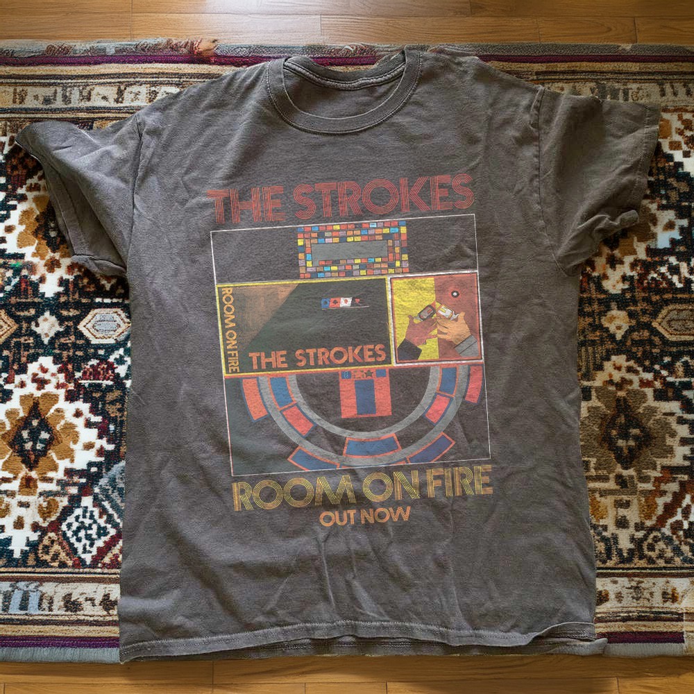 NEW! The Strokes T-shirt Rock Band Retro Unisex Charcoal T-Shirt S-5XL
