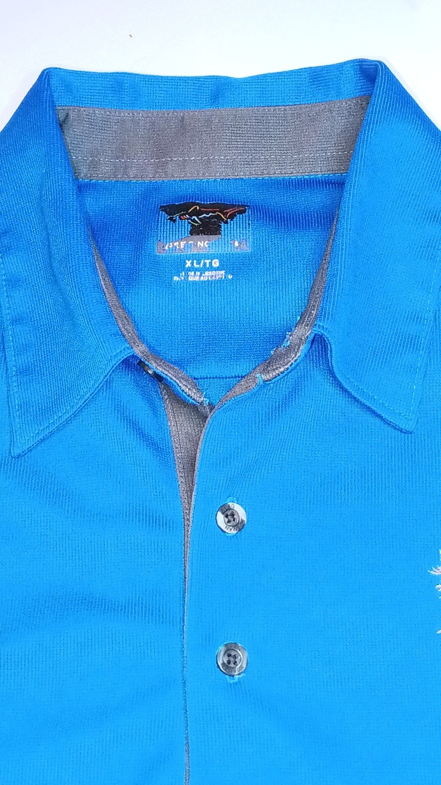 Greg Norman Mens Polo Shirt Turquoise Blue XL Polyester Tiny Spec Flaw, Golf