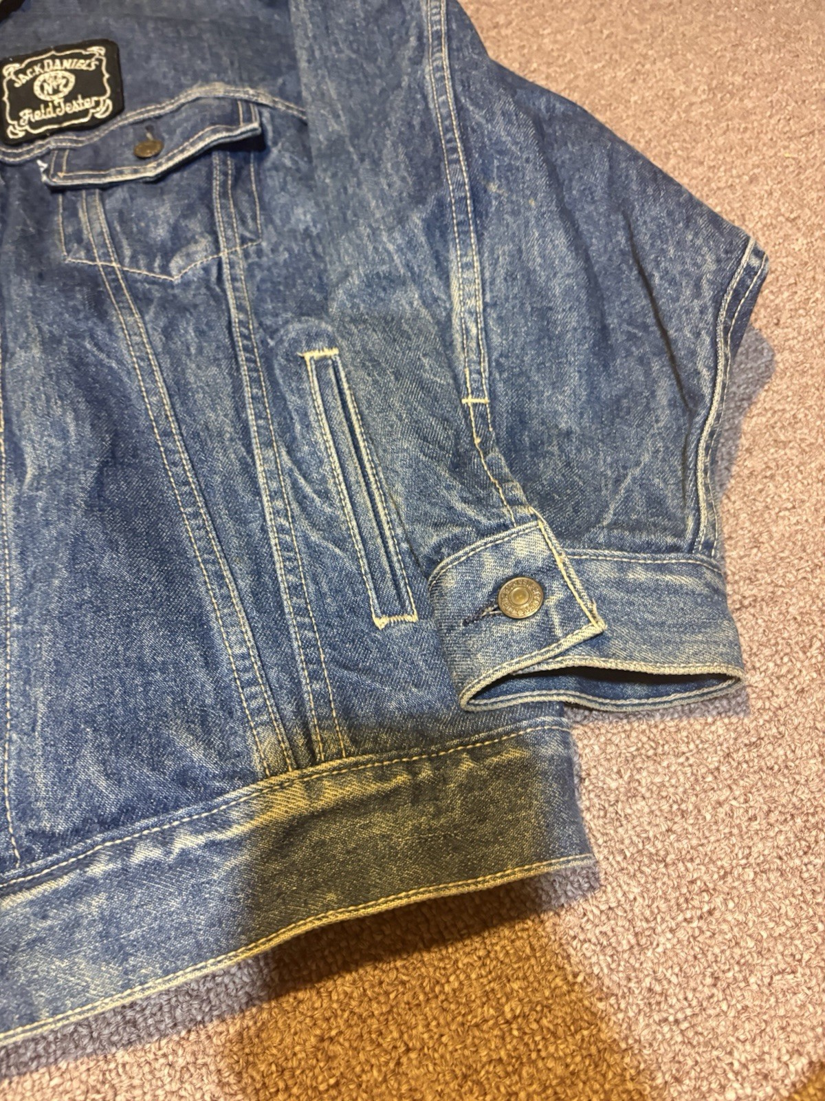 Vintage 1980s Levi’s Strauss White Tab Boxy Patch Denim Jacket