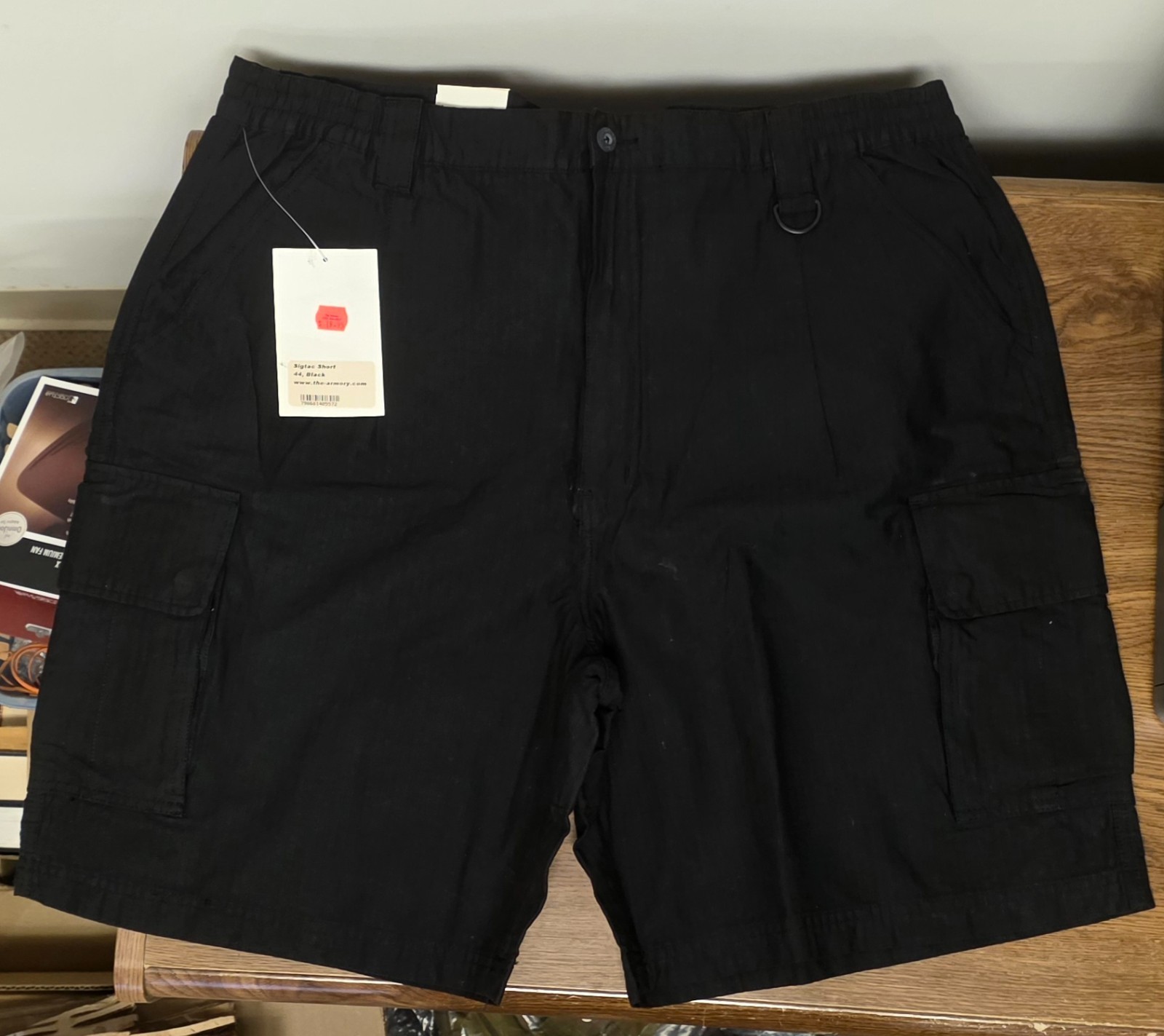 Vintage SigTac Cargo Shorts Tactical Ripstop Size 44 Black Utility Hiking