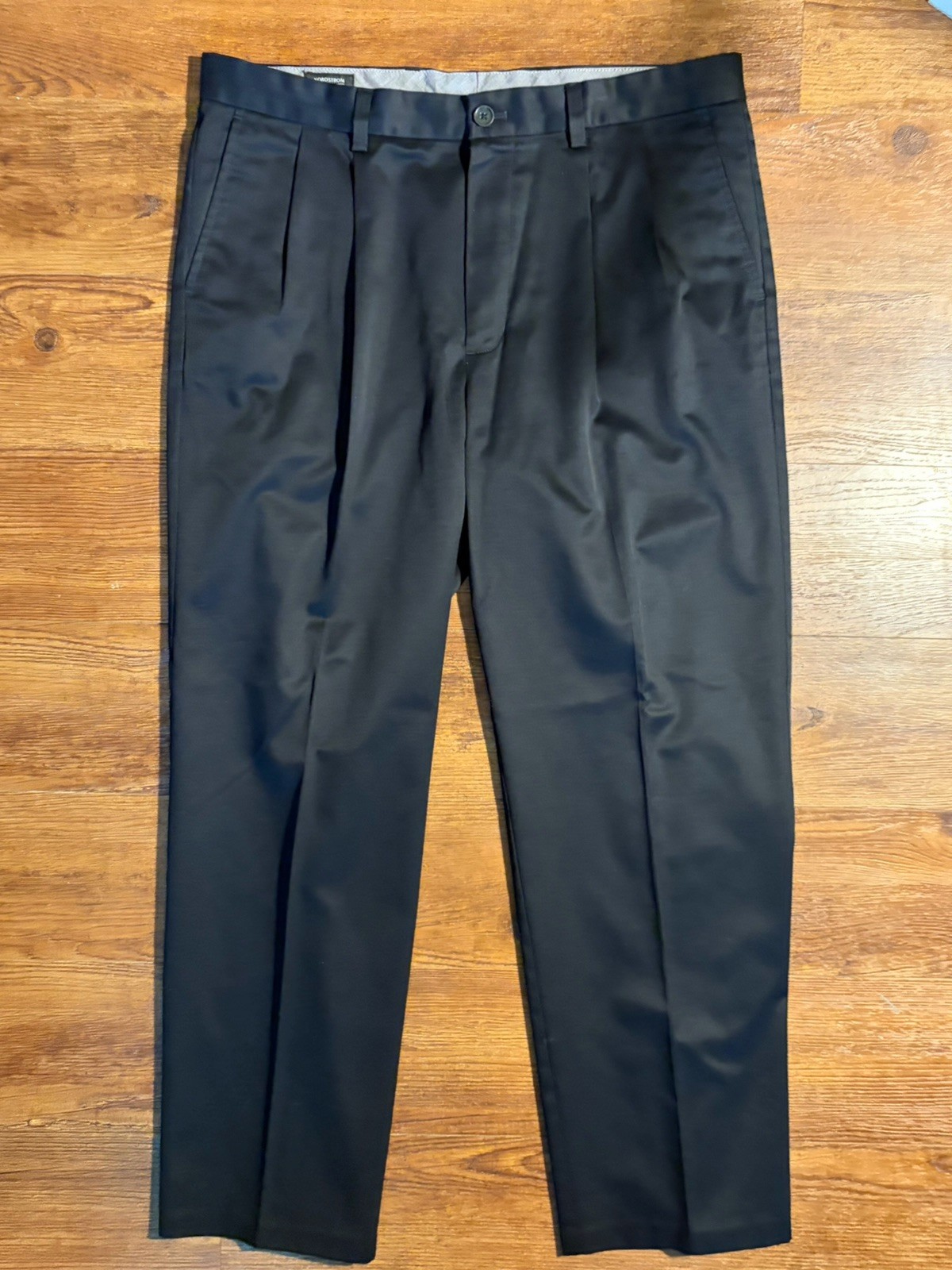 Nordstrom Men’s 36×30 Navy Cotton Chinos Pleated Wrinkle Free Smartcare