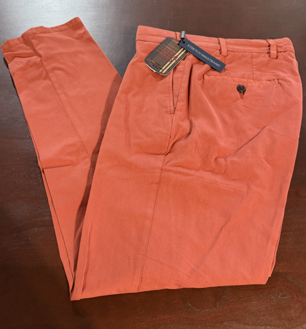 Hart Schaffner Marx Men’s 36×29 Straight Fit Flat Front Pants Burnt Orange Rust
