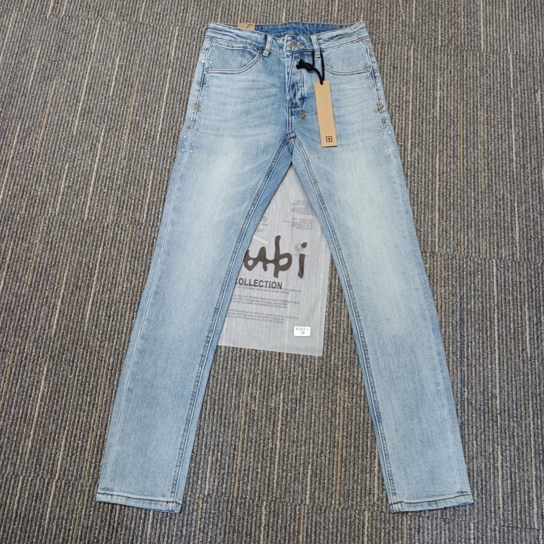 KSUBI Men’s Washed Blue Letter Printing Pants Jeans size 32 KJ13