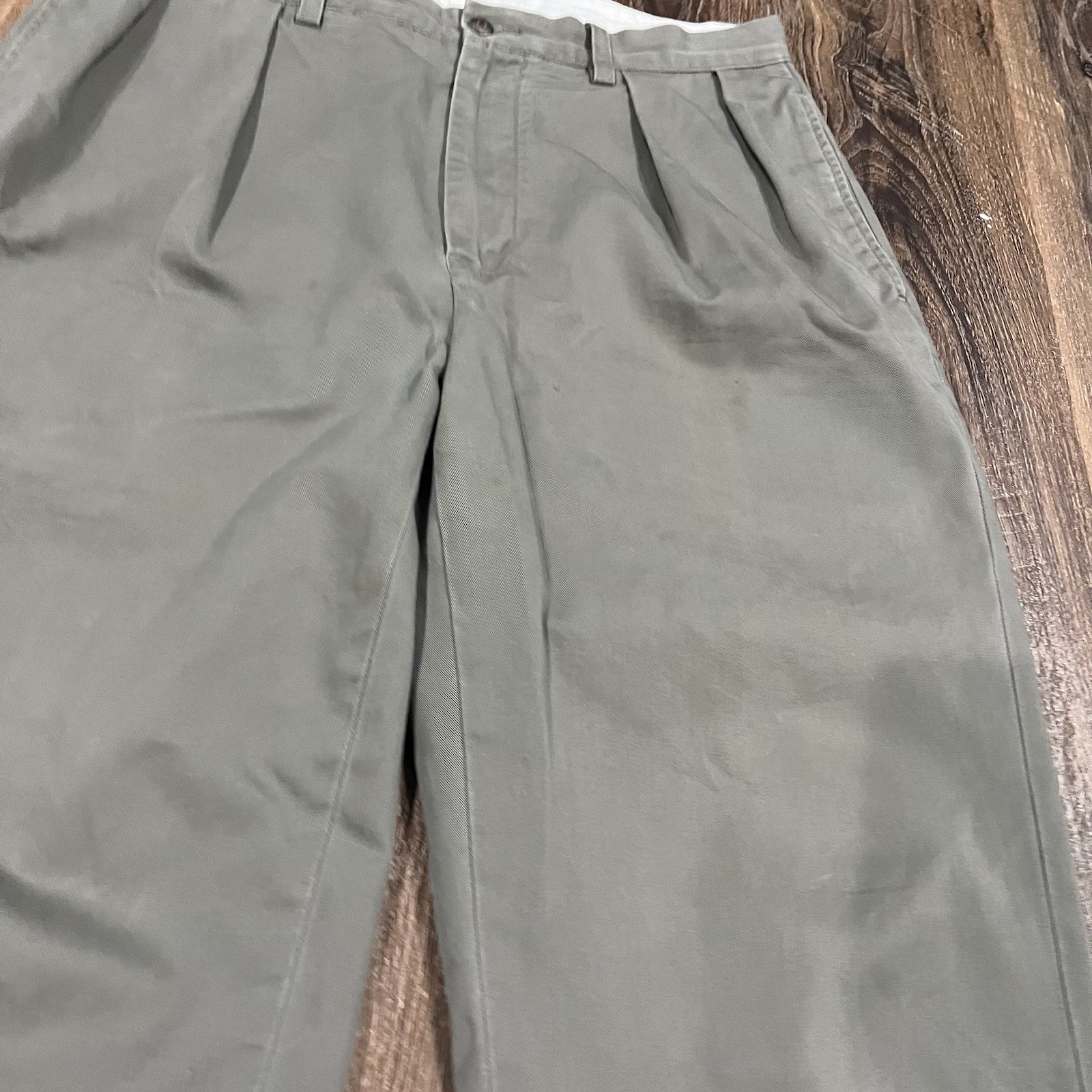 Vintage Polo Ralph Lauren Andrew Pant 33×30 (32×29) Olive Green Double Pleated
