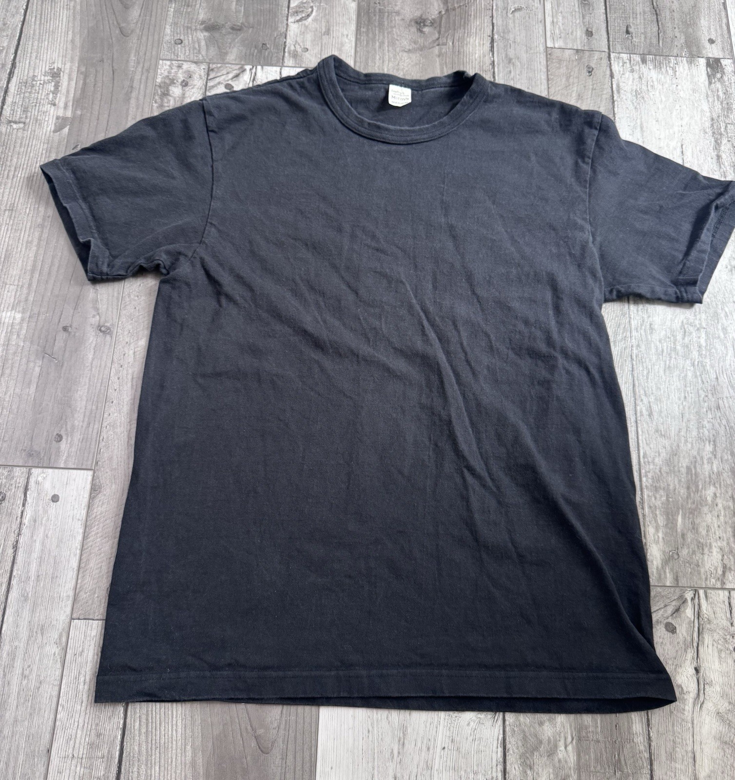 The Real McCoys American Athletic Co T Shirt Mens Medium Blank Tee Black