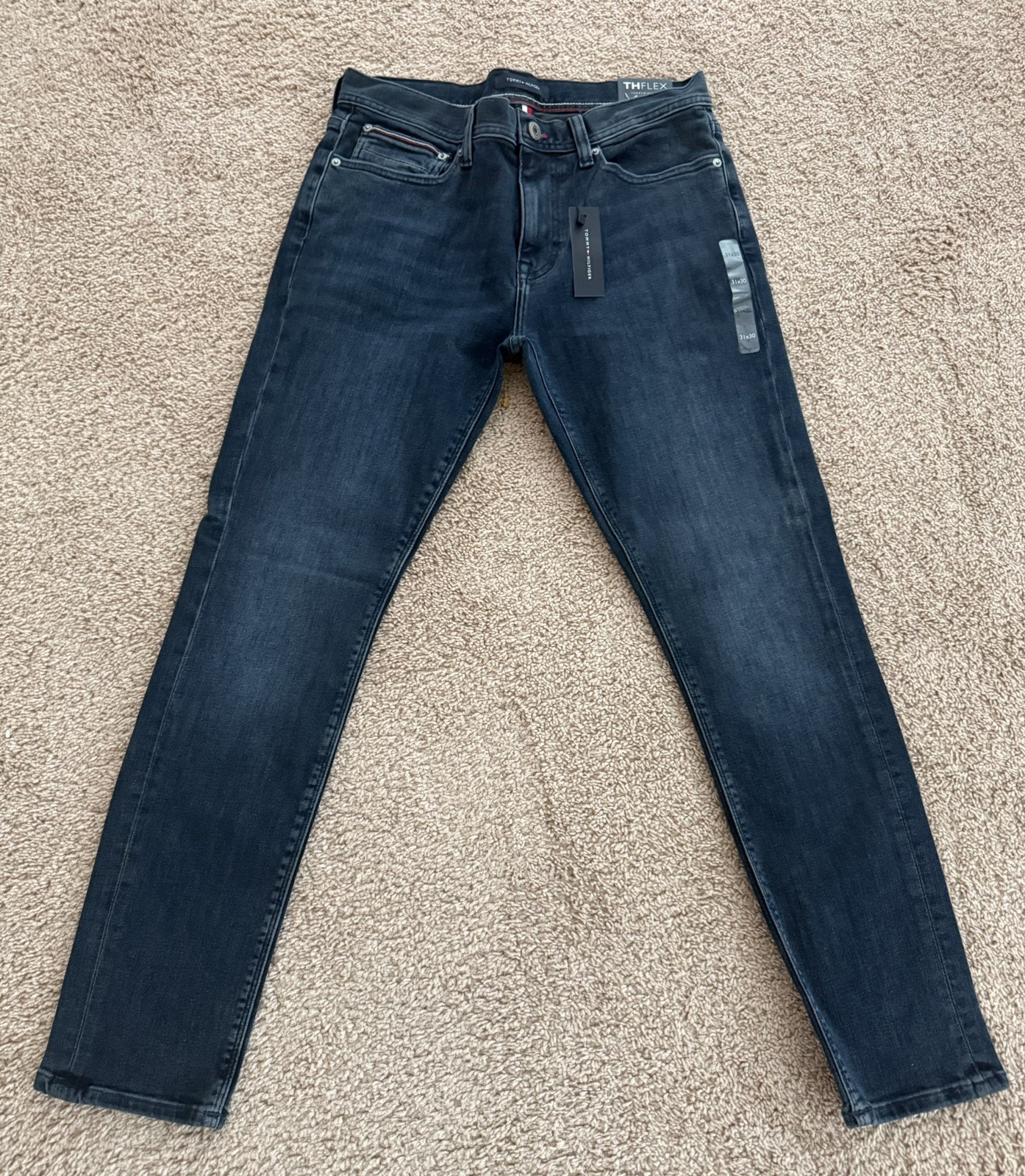 Tommy Hilfiger THFLEX Men’s Slim Jeans 31×30 Stretch Dark Blue NEW