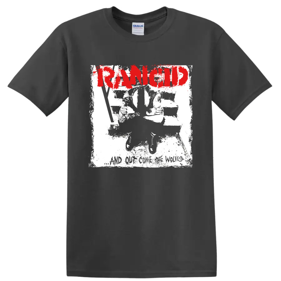 Rancid Punk Rock Band T Shirt Distressed Red Logo Music Fan Graphic Art Tee
