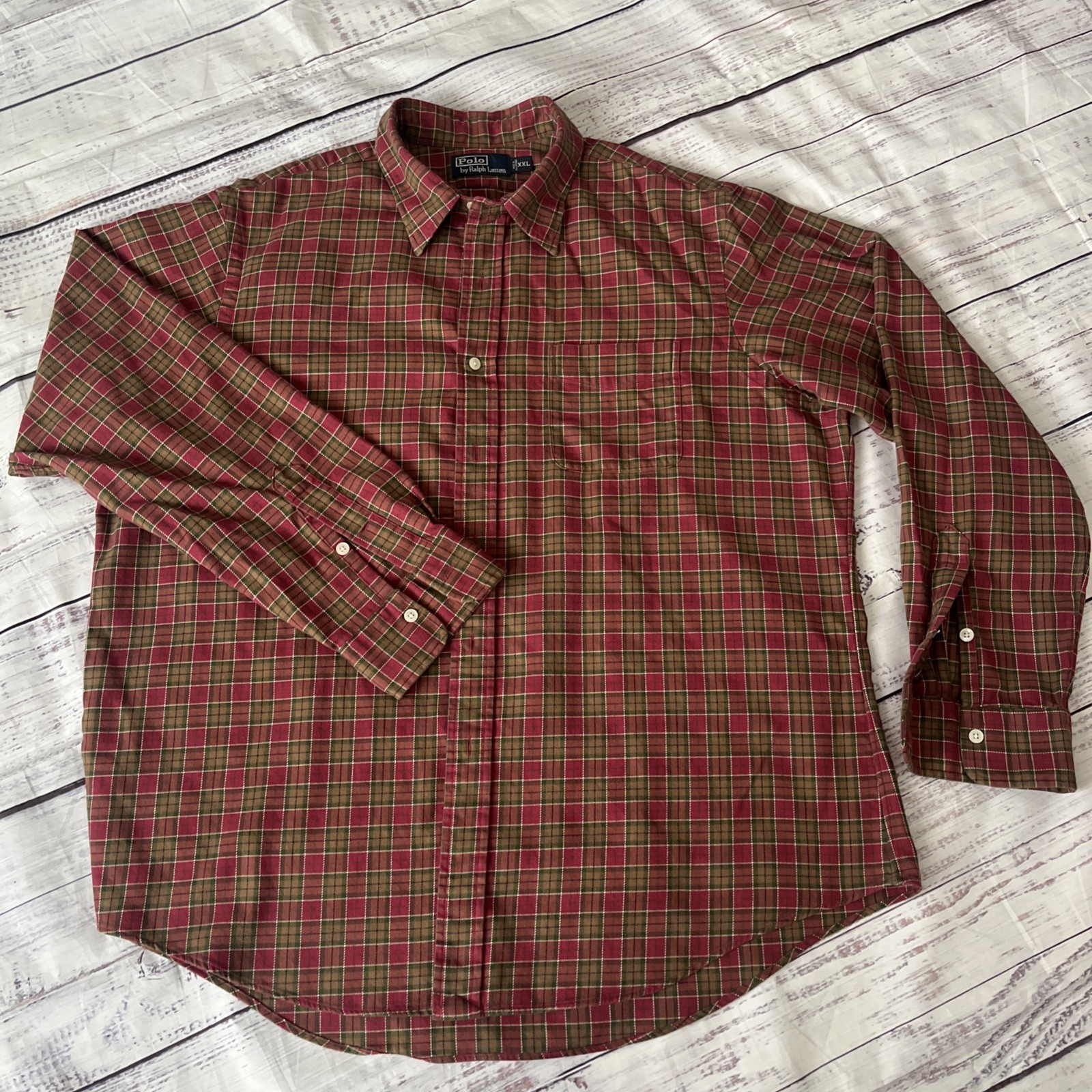 POLO Ralph Lauren Button Down Plaid Flannel Shirt 2XL