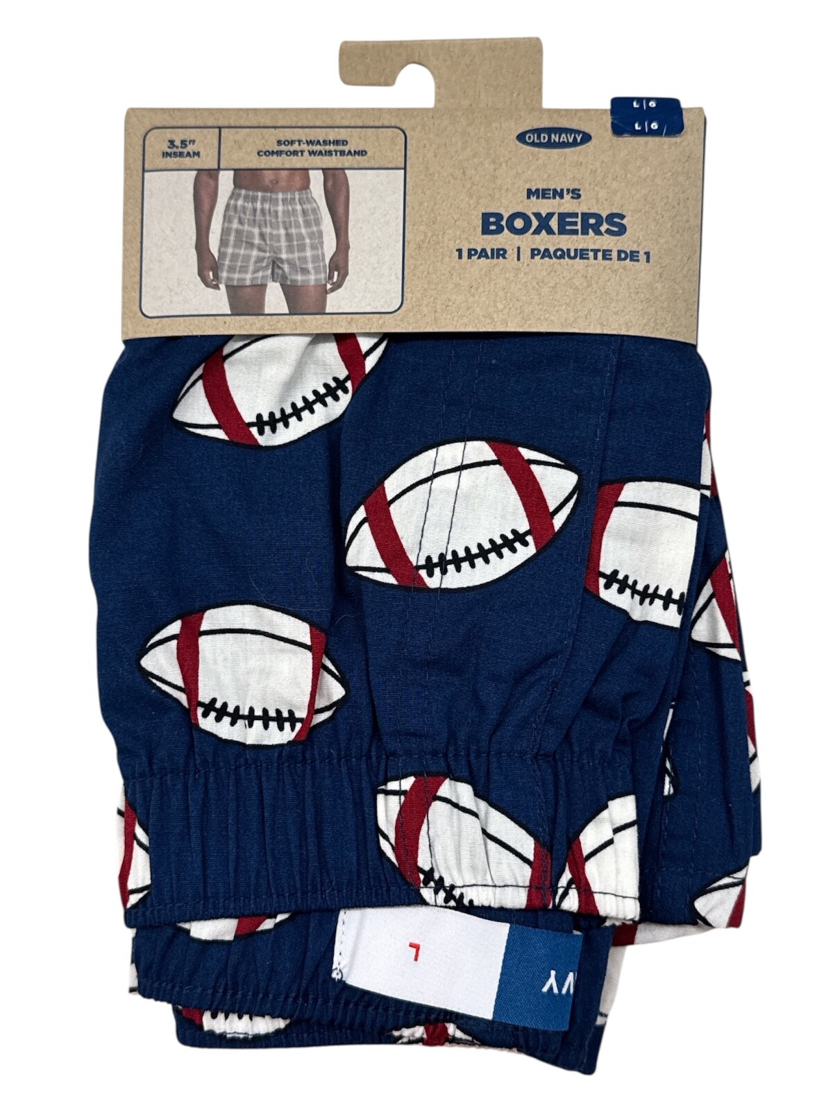 Old Navy Men’s Boxer Shorts 3.75” Inseam Football Sports Size Small Medium Large