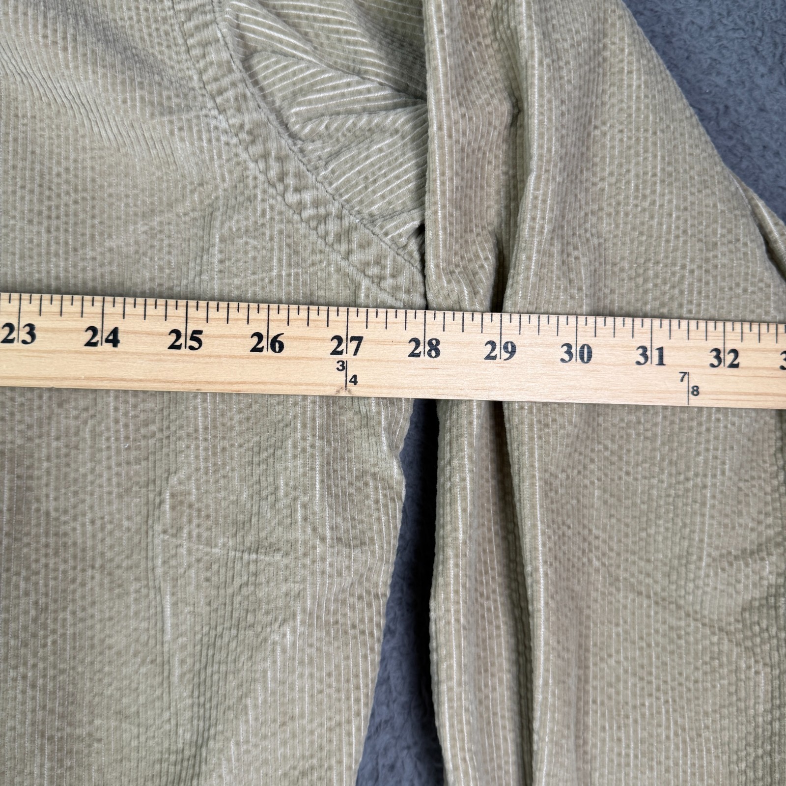 Vintage Ralph Lauren Polo Bear Corduroy Blaire Button Down Shirt Mens XL Beige