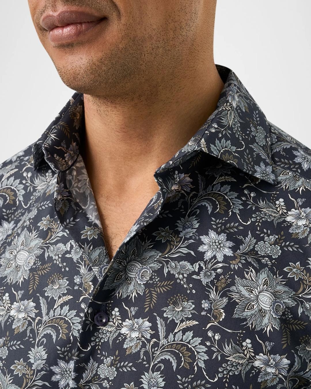NWT Eton Elegant Slim Fit Organic Cotton Floral shirt US 16.5/ EU42 MSRP $ 340