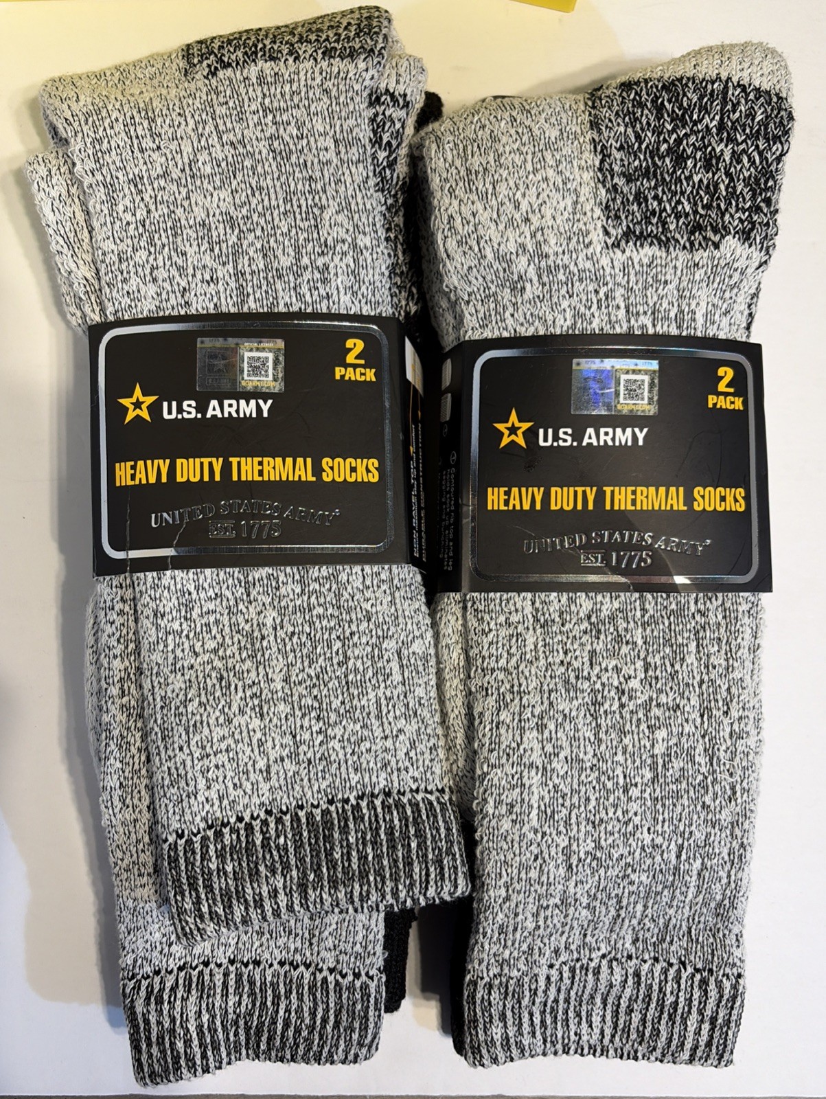 U.S Army Heavy Duty Thermal Socks Mens Shoe Size 6-12.5 (2 – 2 Packs) 4 Pair NEW