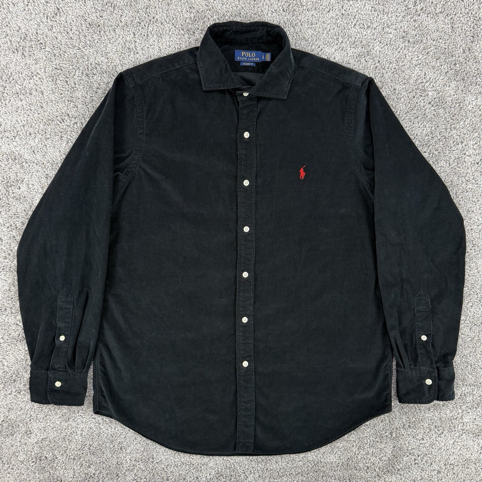 Polo Ralph Lauren Corduroy Shirt Men’s L Long Sleeve Button Up Cutaway Collar