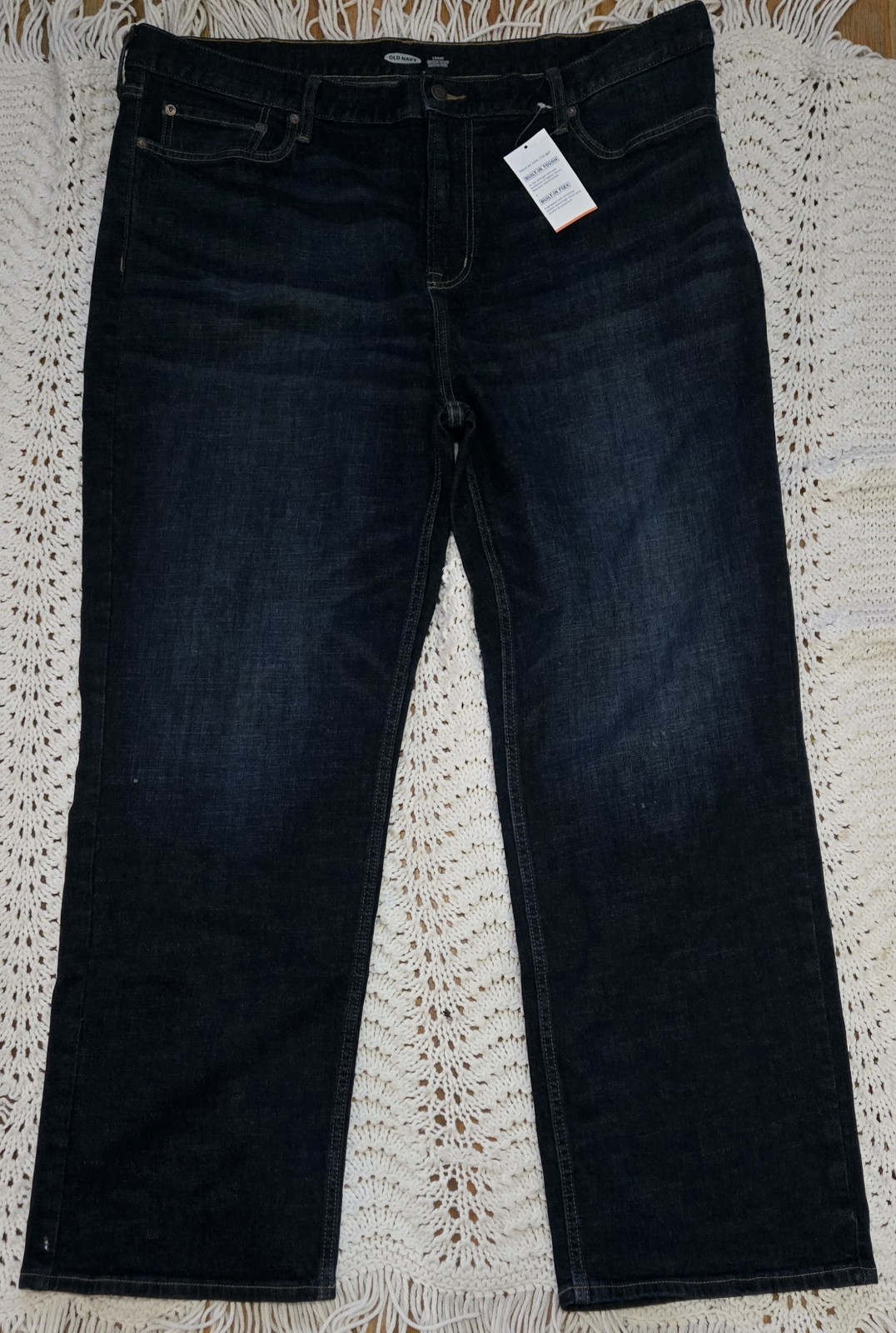 NWT Old Navy Mens Jeans 42×32 (44×31) Loose Built In Tough Built In Flex Whisker