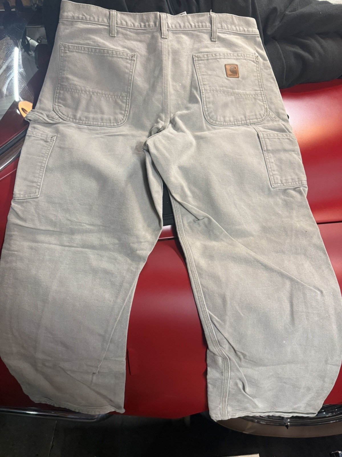 Carhartt Mens Gray Workwear Pants dungaree fit 36×32