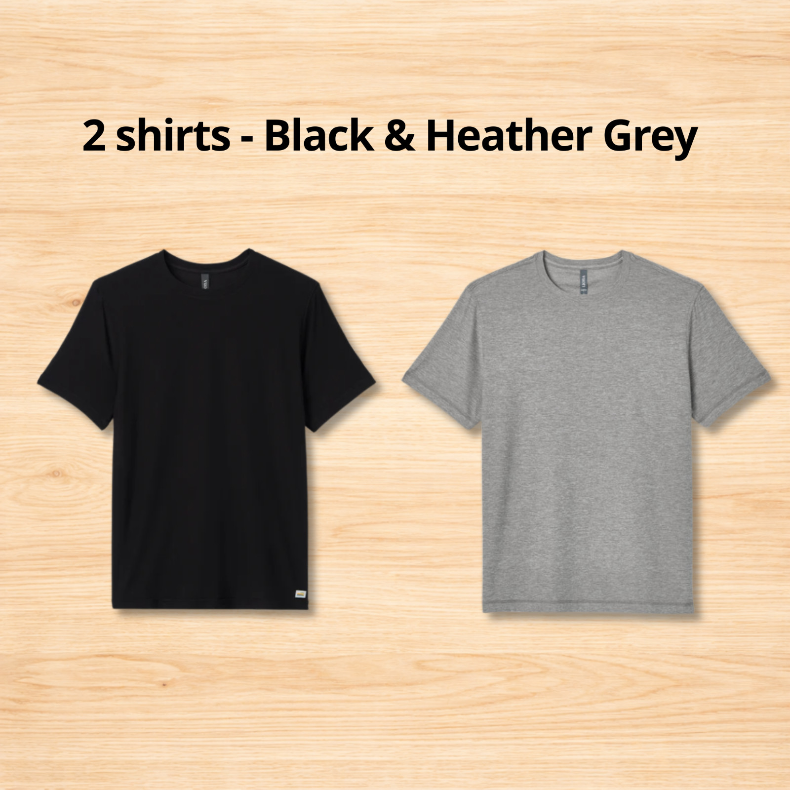 NWT Vuori Men’s Strato Tech Tee – Black & Heather Grey – Sale