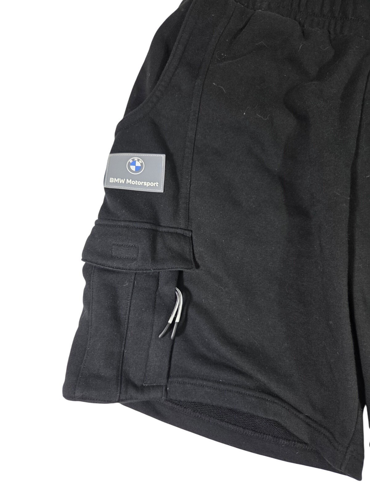 Puma BMW Motorsports M Series Sweat Shorts Mens L Black Drawstring Zip Pockets