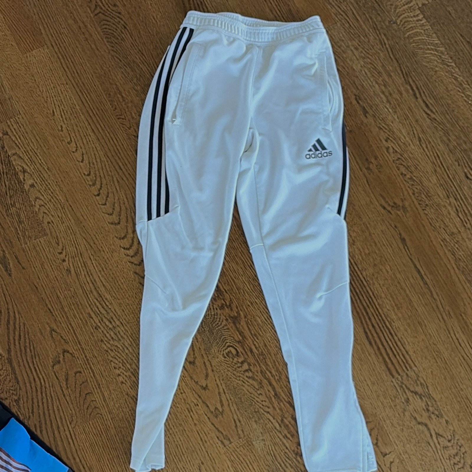 adidas ClimaCool Men’s White/Black Track Pants Size S Regular Drawstring Elastic