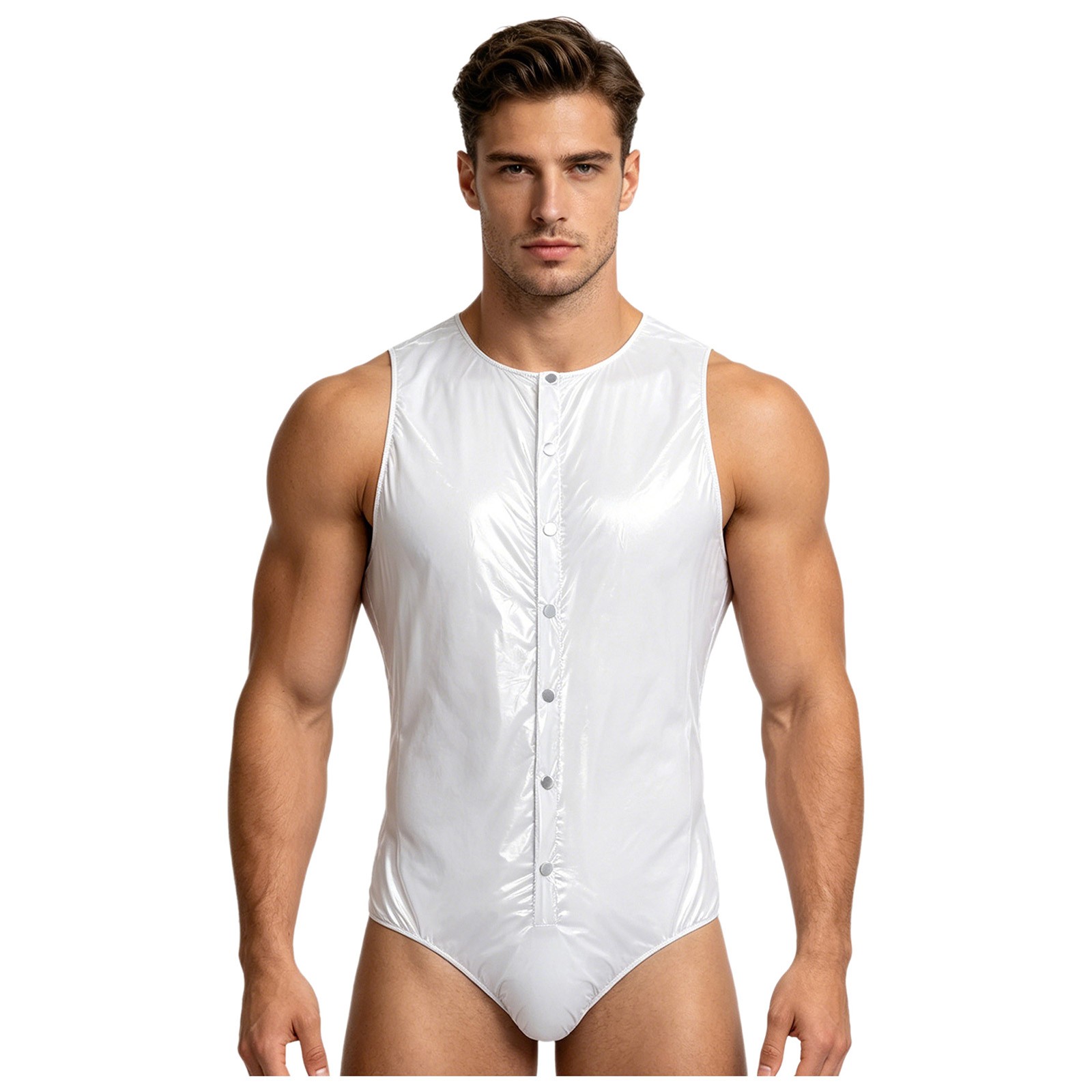US Men Diapers Reusable Plastic Romper Wrestling Singlet Coveralls Special Needs