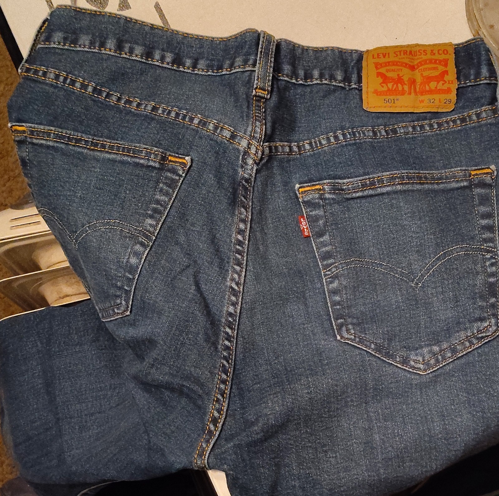 Levi’s 501 Series Straight Regular Fit Blue Denim Men’s Jeans Button Pockets