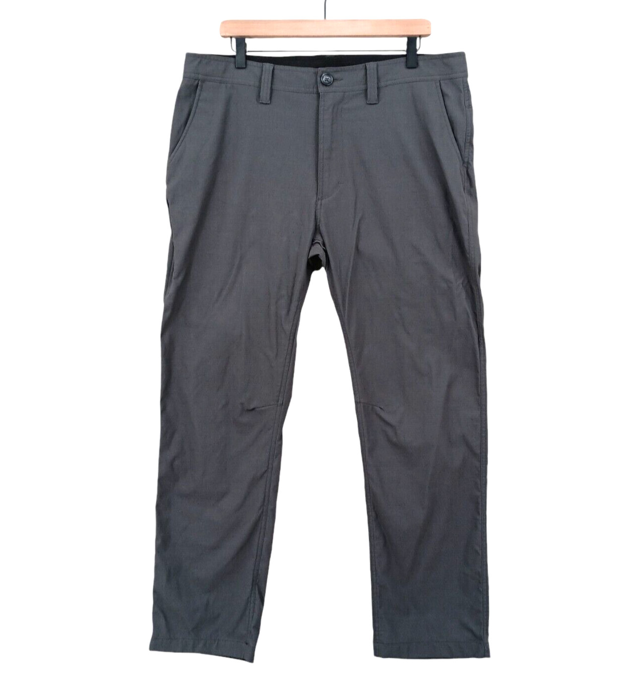 Prana Alameda Pants Mens 37×29.5 (Tag36x30) Grey Slim Fit Hiking Stretch Outdoor