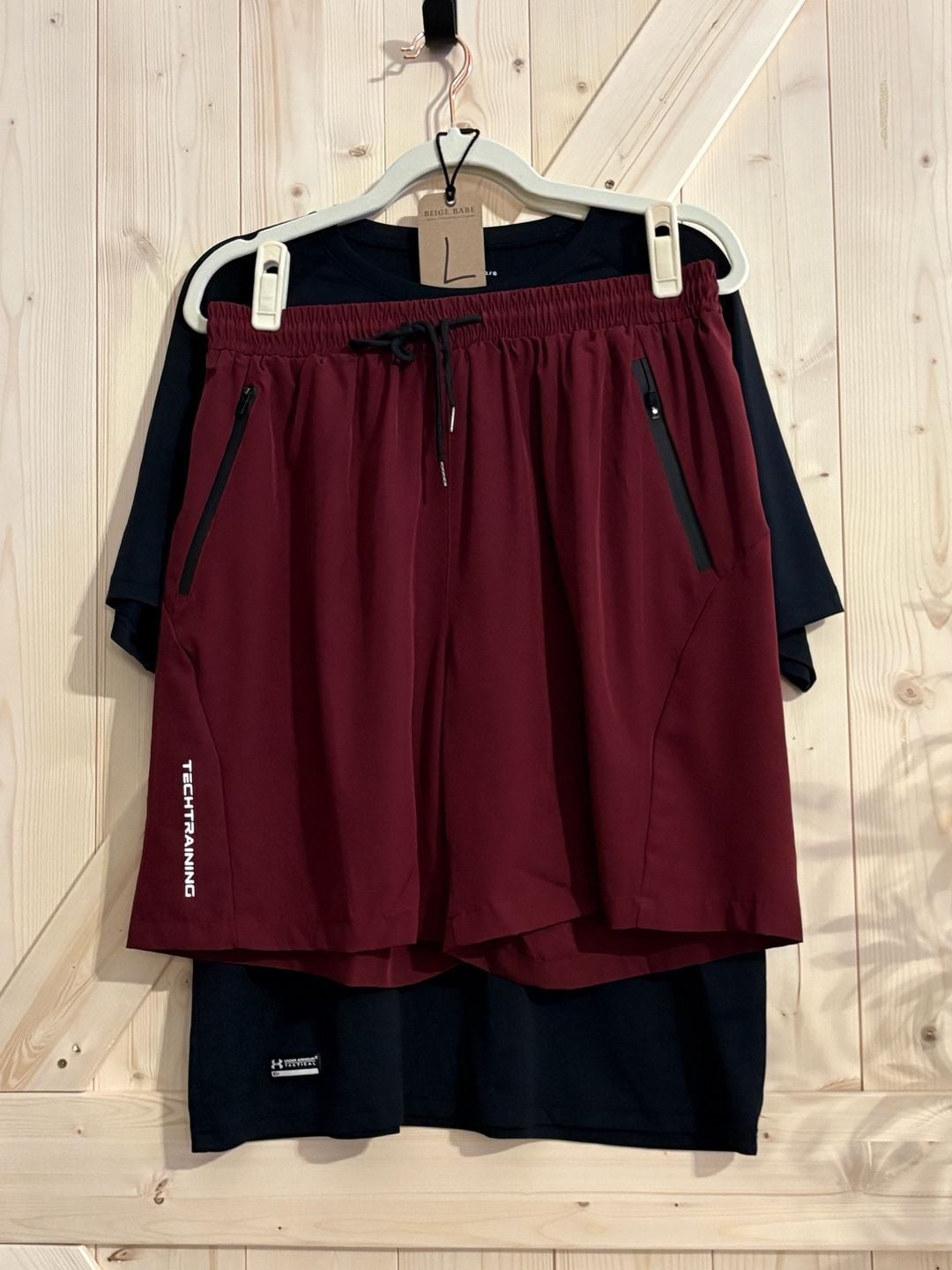 Under Armour Tactical T-Shirt and Tech Training Shorts Set LARGE