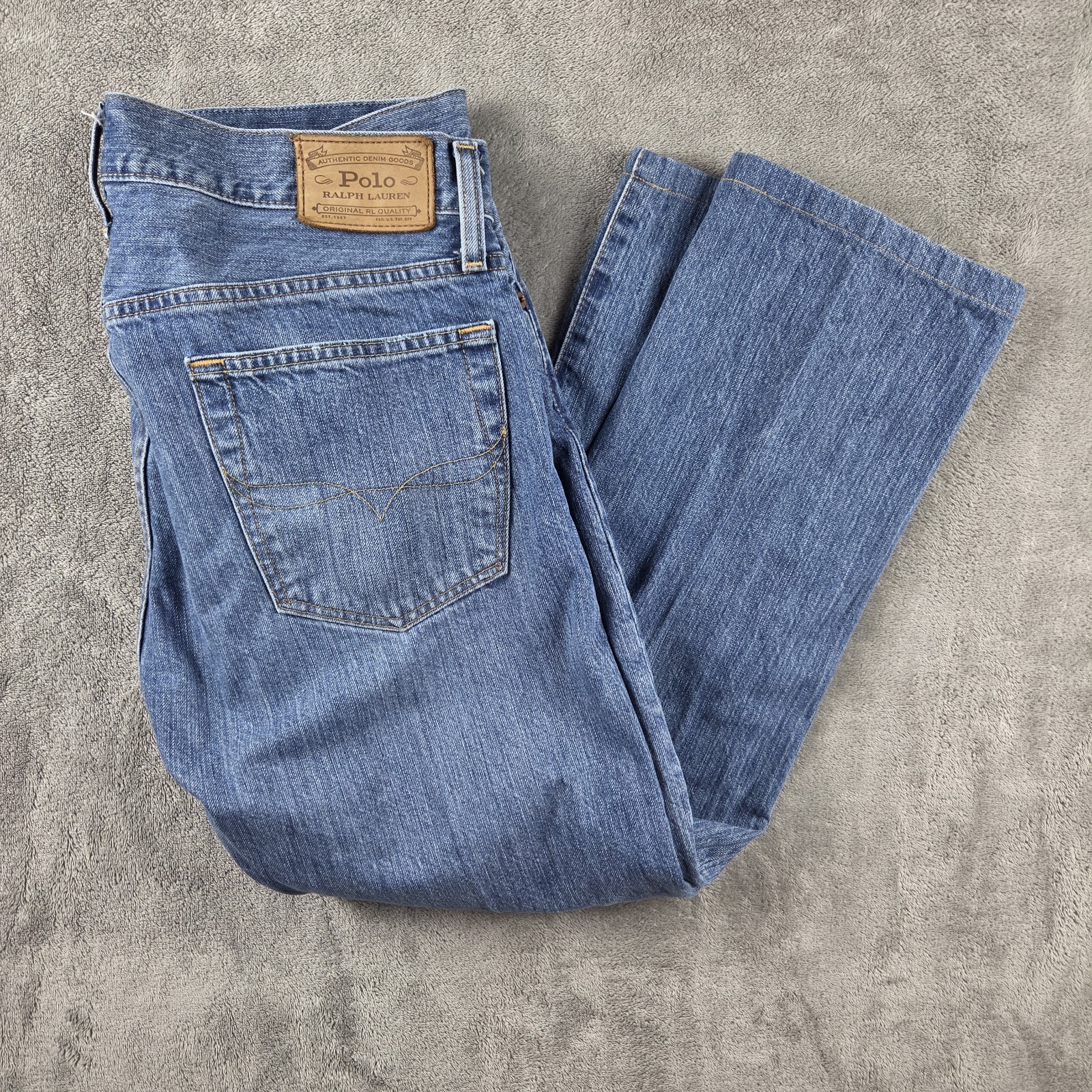 Polo Ralph Lauren The Varick Slim Straight Jeans Men 32×30(33×27) Medium Wash