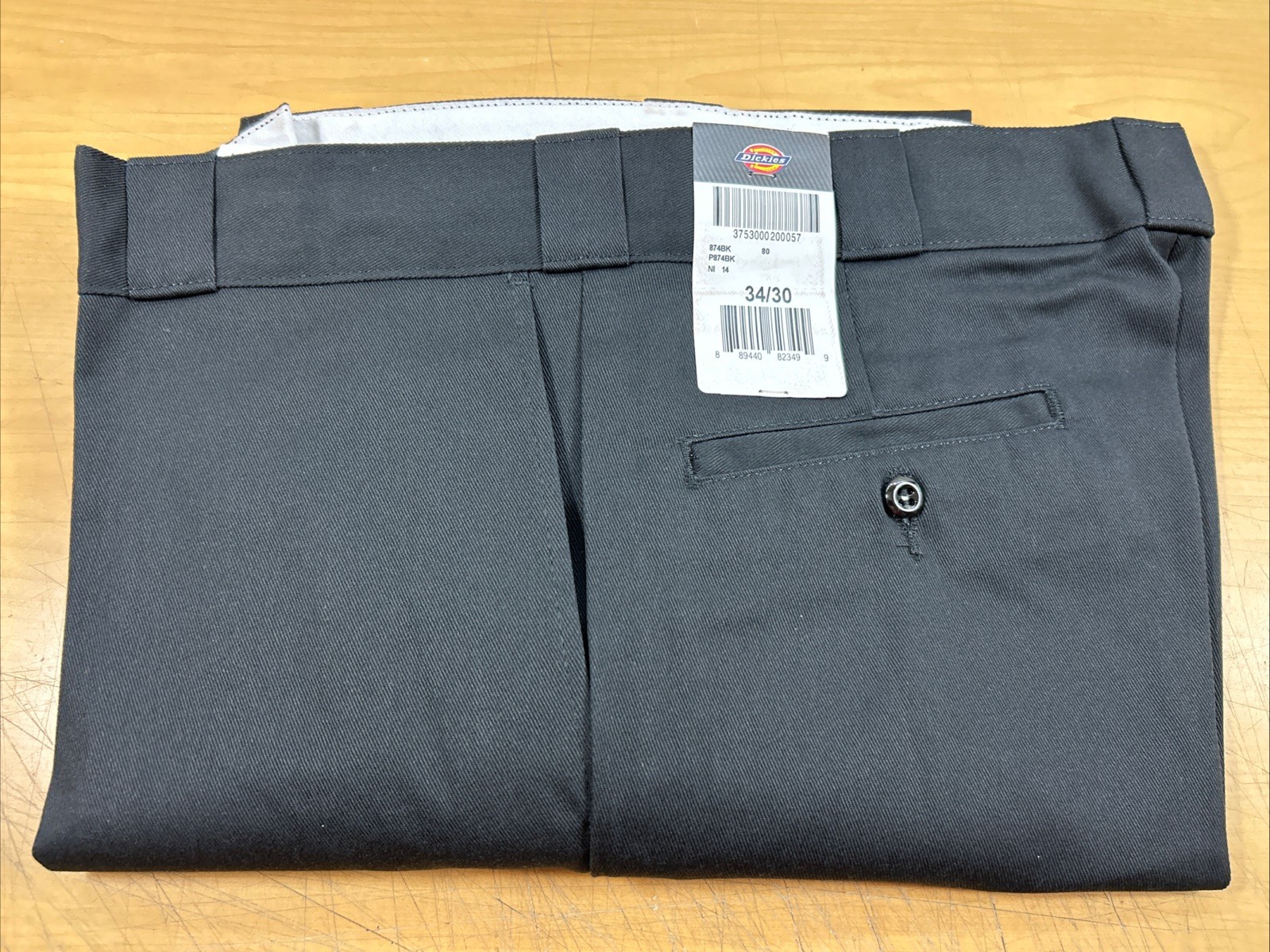 Dickies Men’s 874 Black Pants 34/30 Classic Original Fit Straight Leg (6504)