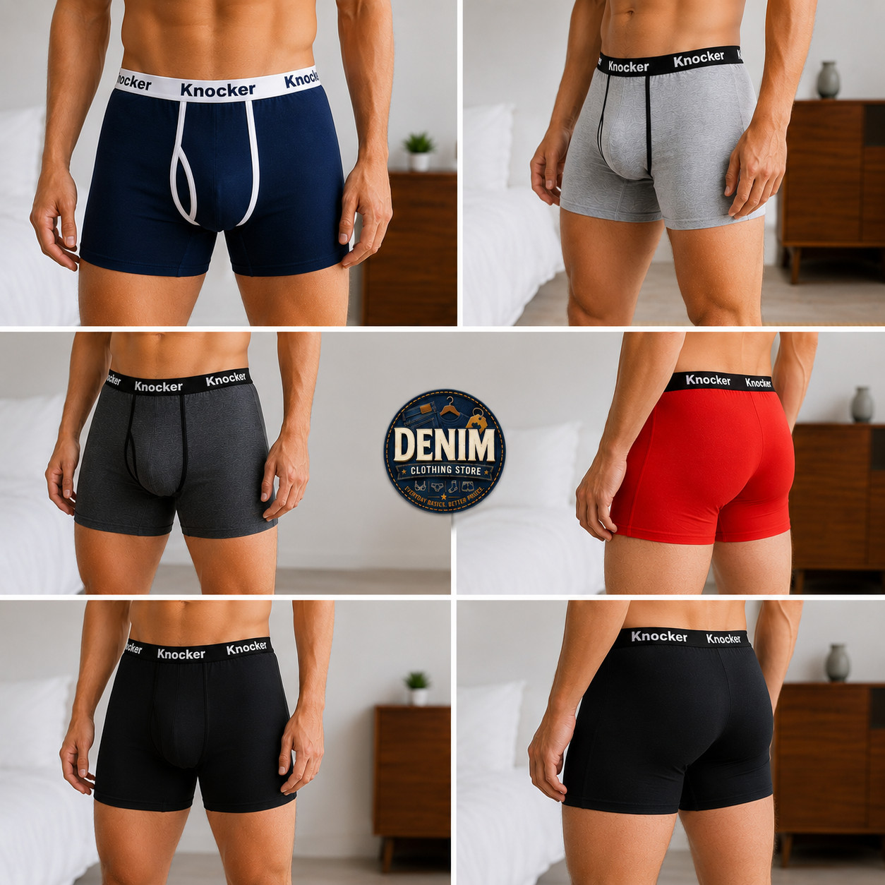 Lot of 2 4 6 Pack Men’s Boxer Briefs Stretch Cotton Multi Color Underwear Trunk