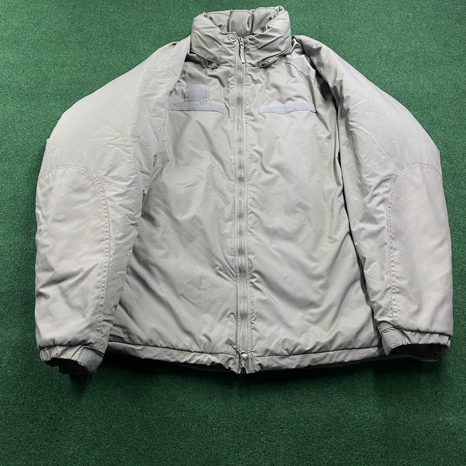 Vintage USGI Gen III Jacket Mens L Gray LAYER 7 Full Zip Primaloft Military Coat
