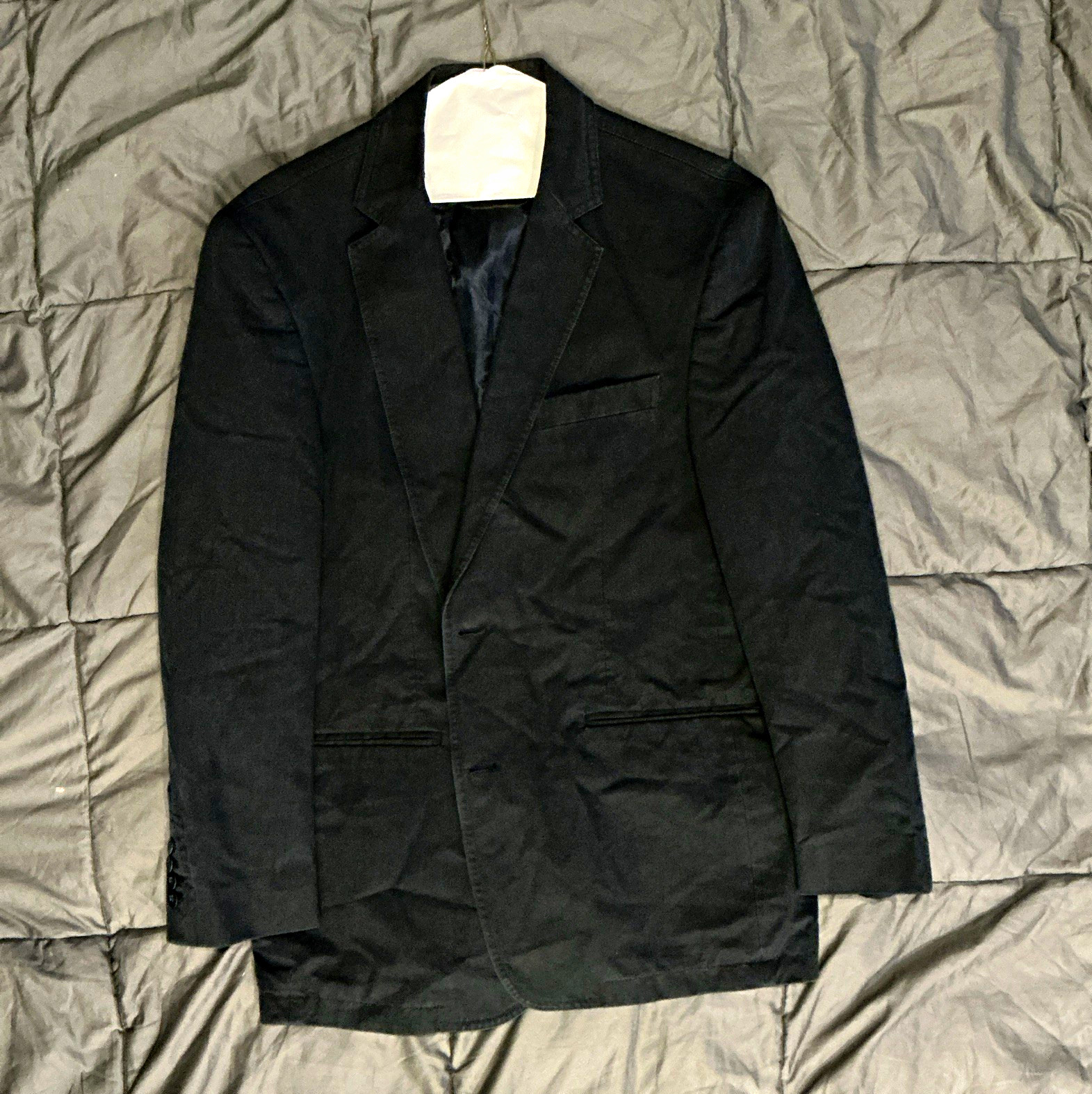 Jhane Men’s Navy Solid Single-Breasted Notch Lapel Blazer Jacket L
