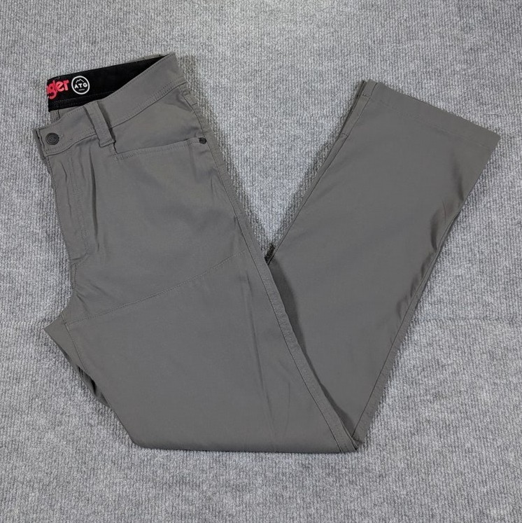 Wrangler ATG Tech Pants Mens 34×32 Gray Utility Hiking Outdoor Cargo Slack