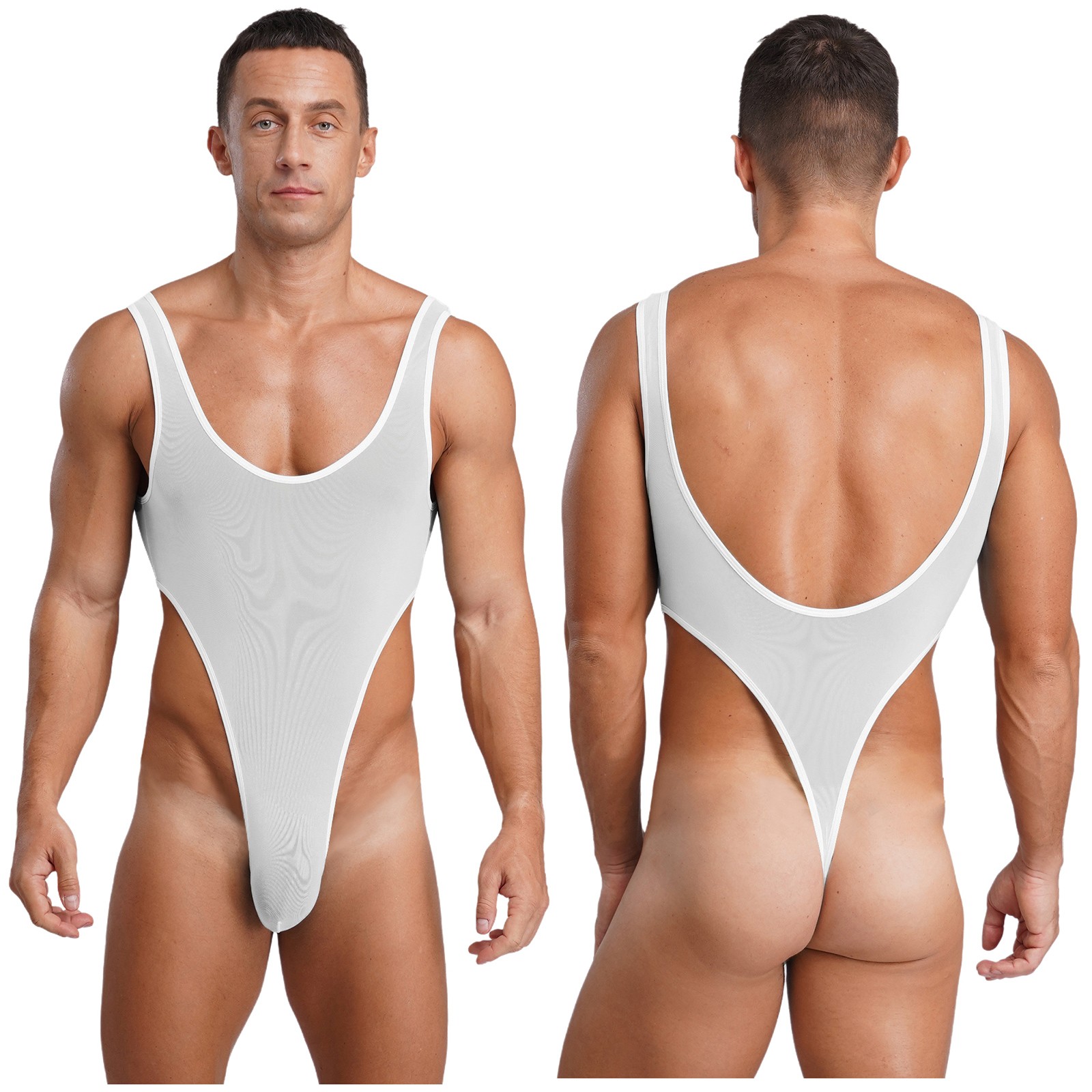 Mens Jumpsuit Workout Bodysuit Sexy Nightwear Outfit Leotard Carnival Underwear