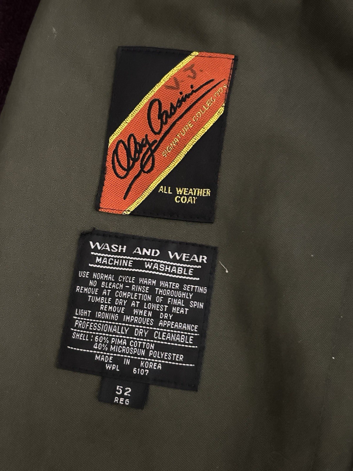 VTG 80s Oleg Cassini Signature Collection Military Trench Coat-52R-Flaws-Read