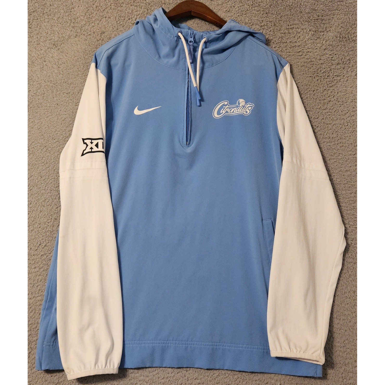 Nike UCF Knights Citronauts 1/4 Zip Hooded Pullover Blue White FJ9536-448 Mens M