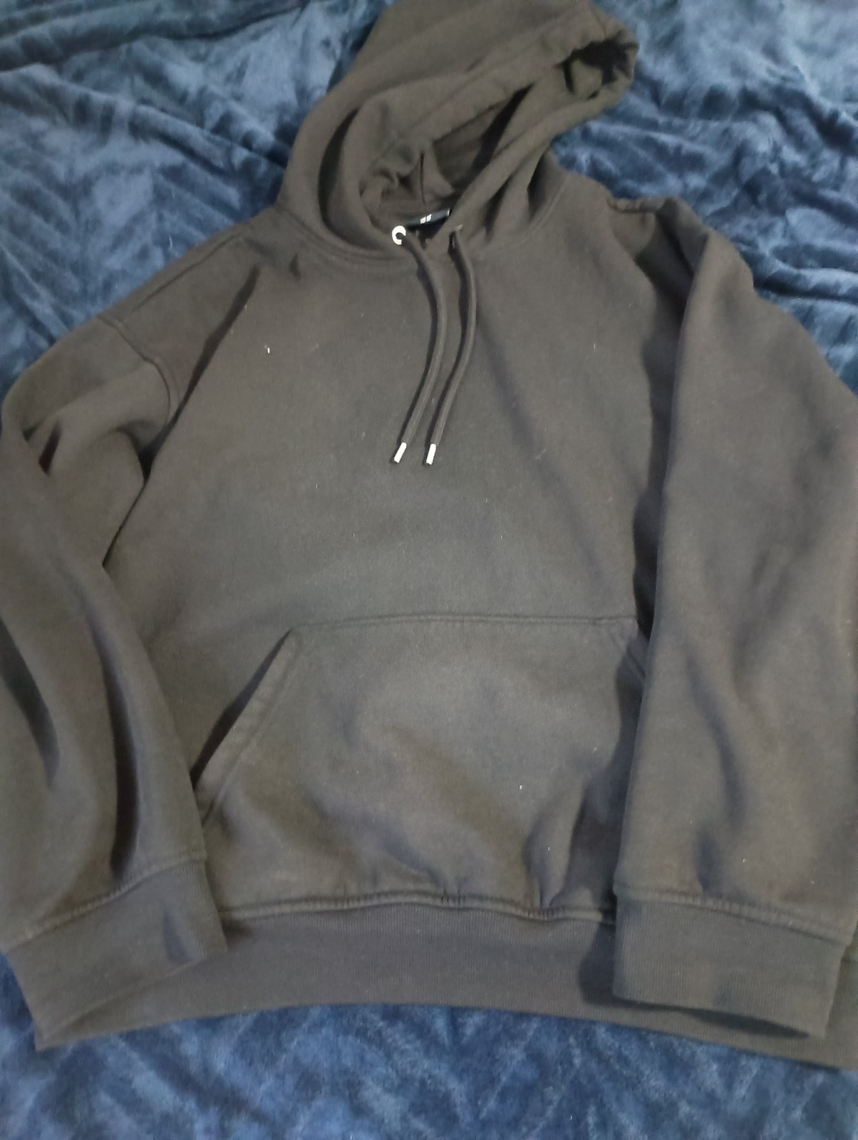 H&M Black Relaxed Fit Hoodie Sweatshirt Men’s Large