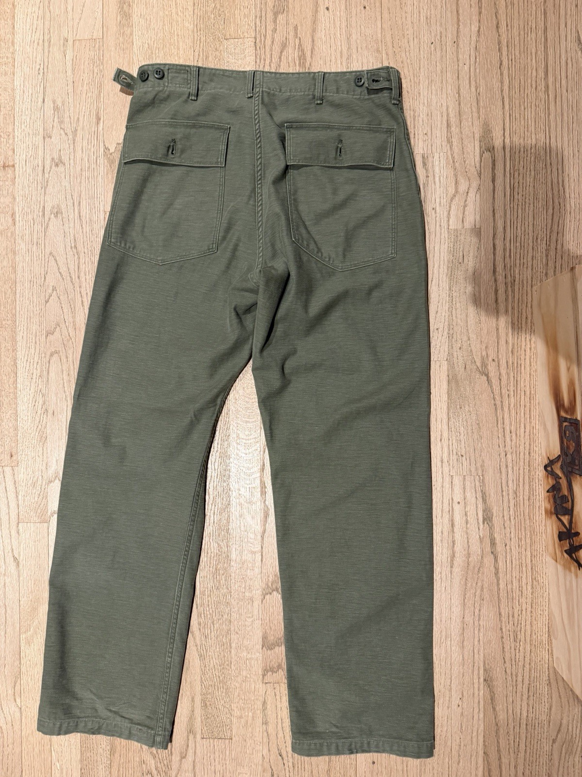 orSlow Men’s Green Solid Casual Pants Size M/2 size 32. Regular cut!
