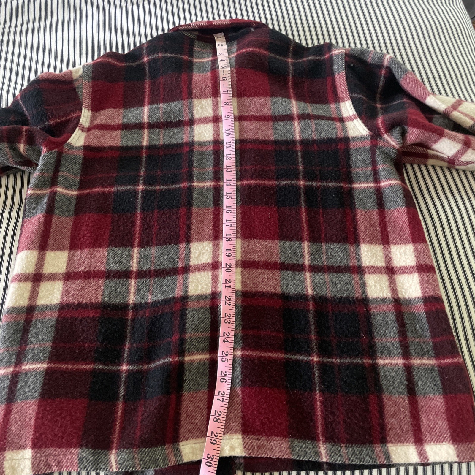 Vintage Woolric Jacket Men 46 Medium Red Plaid Shacket Button Up Cruiser Wool