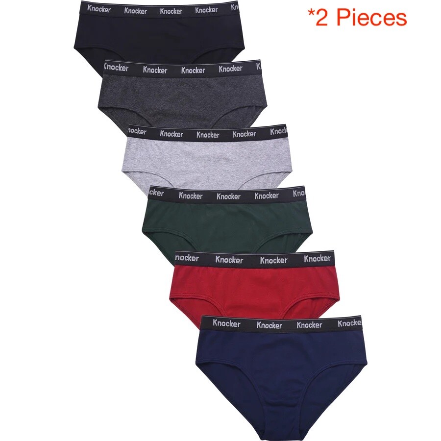 2 Pack Men’s ULTRA Cotton Knocker Bikini Brief TBand Underwear Assorted Colors