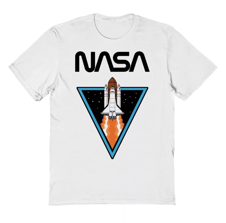 Philcos Men Spaceship Graphic T-Shirt White Size Small 100% Cotton