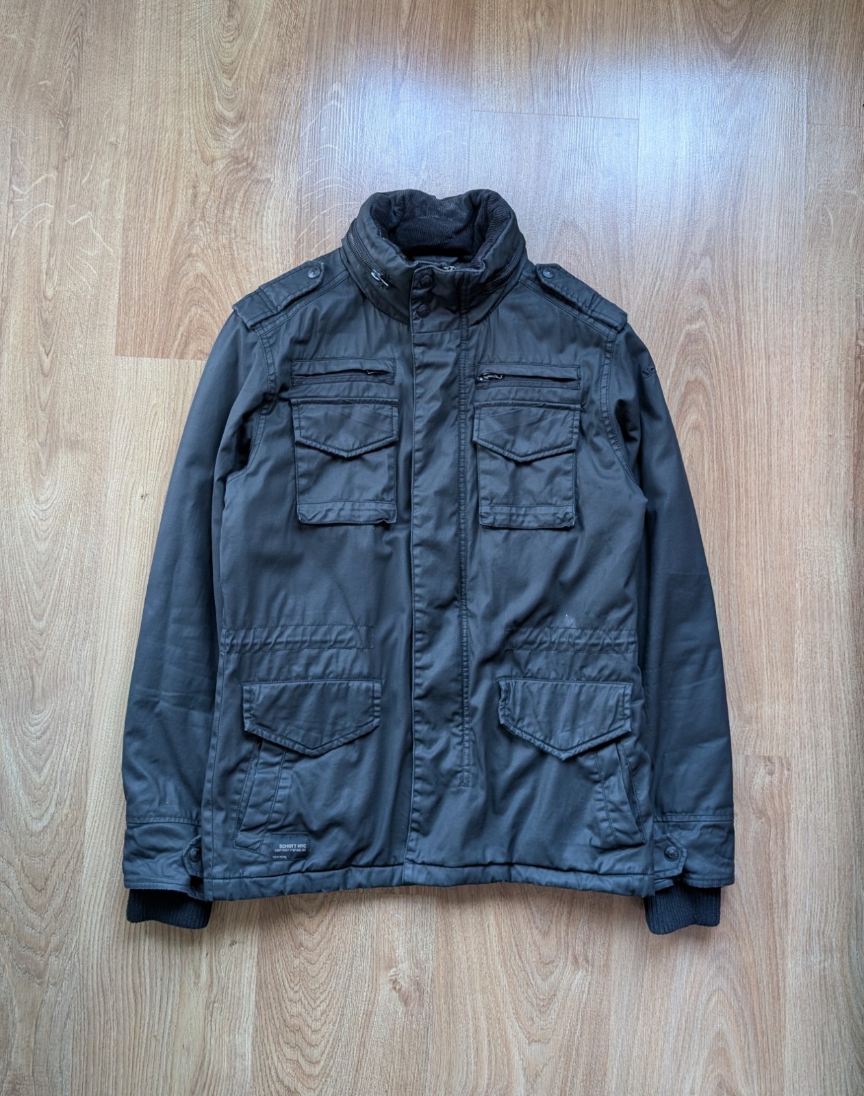 SCOTT MA-7 Spec M85 Waxed Military Field Jacket Utility Tactical Black Size S