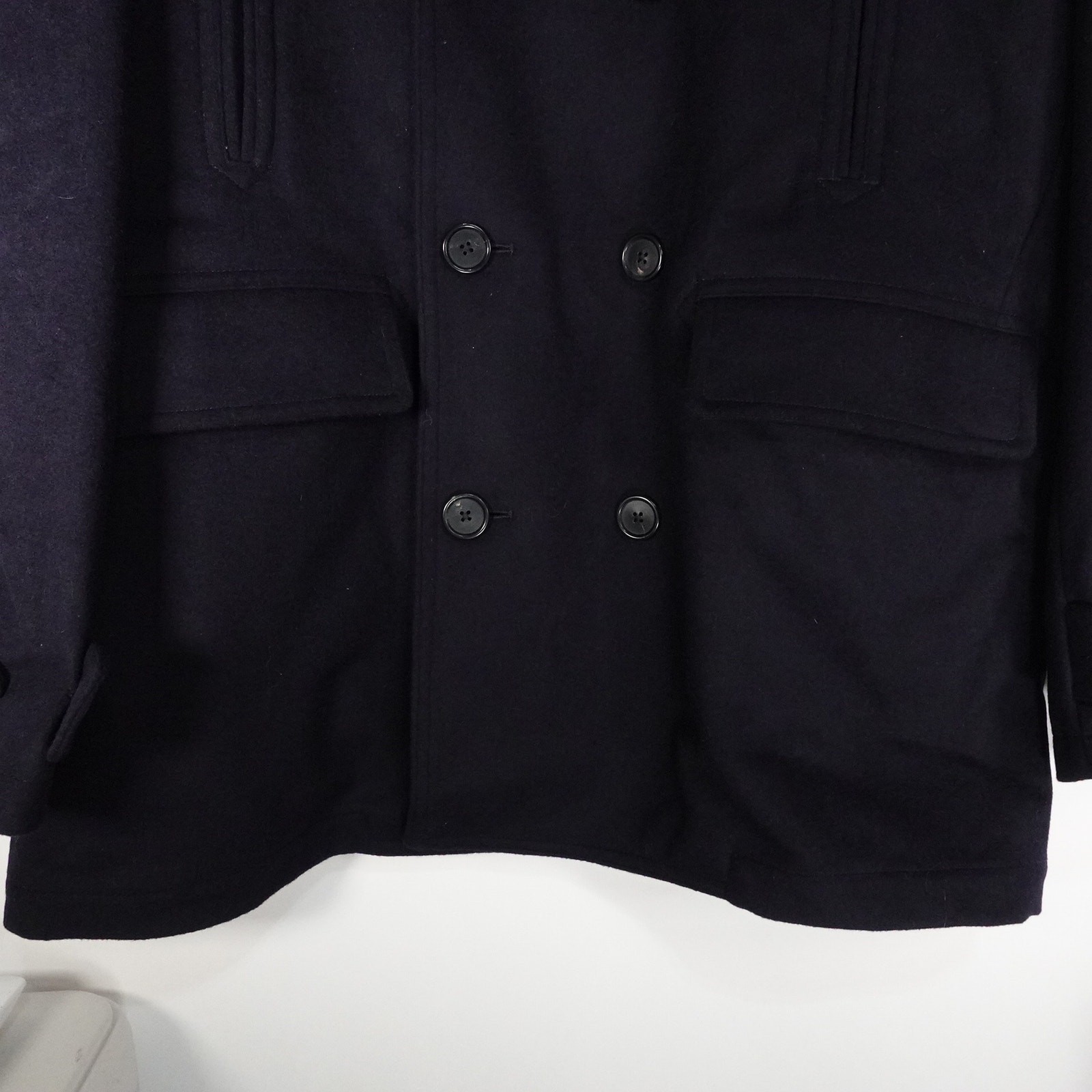NWOT Quince Italian Wool Navy Cadet Blue Peacoat Men’s XXL $180 Preppy Retro