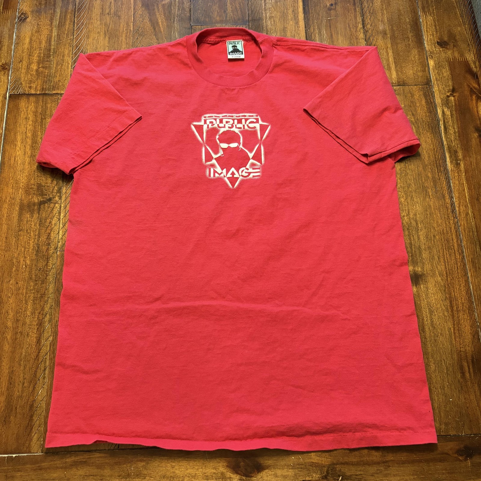 Public Image Shirt Mens XL Red Graphic Logo Tee T-Shirt Made USA Streetwear