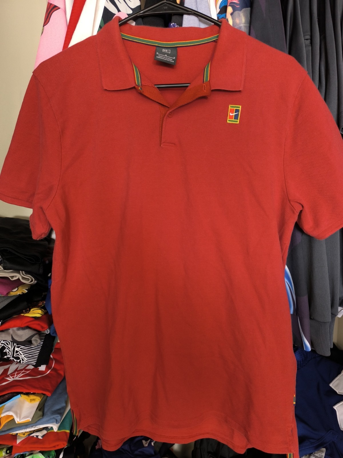 Nike court tennis heritage polo collar unisex sports shirt m