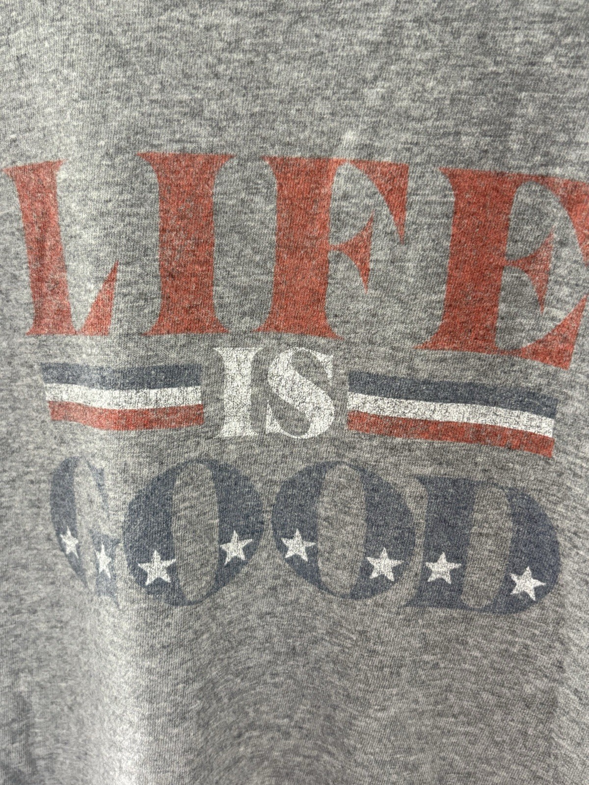 Life Is Good Men’s Shirt Red White Blue With Stripes And Stars