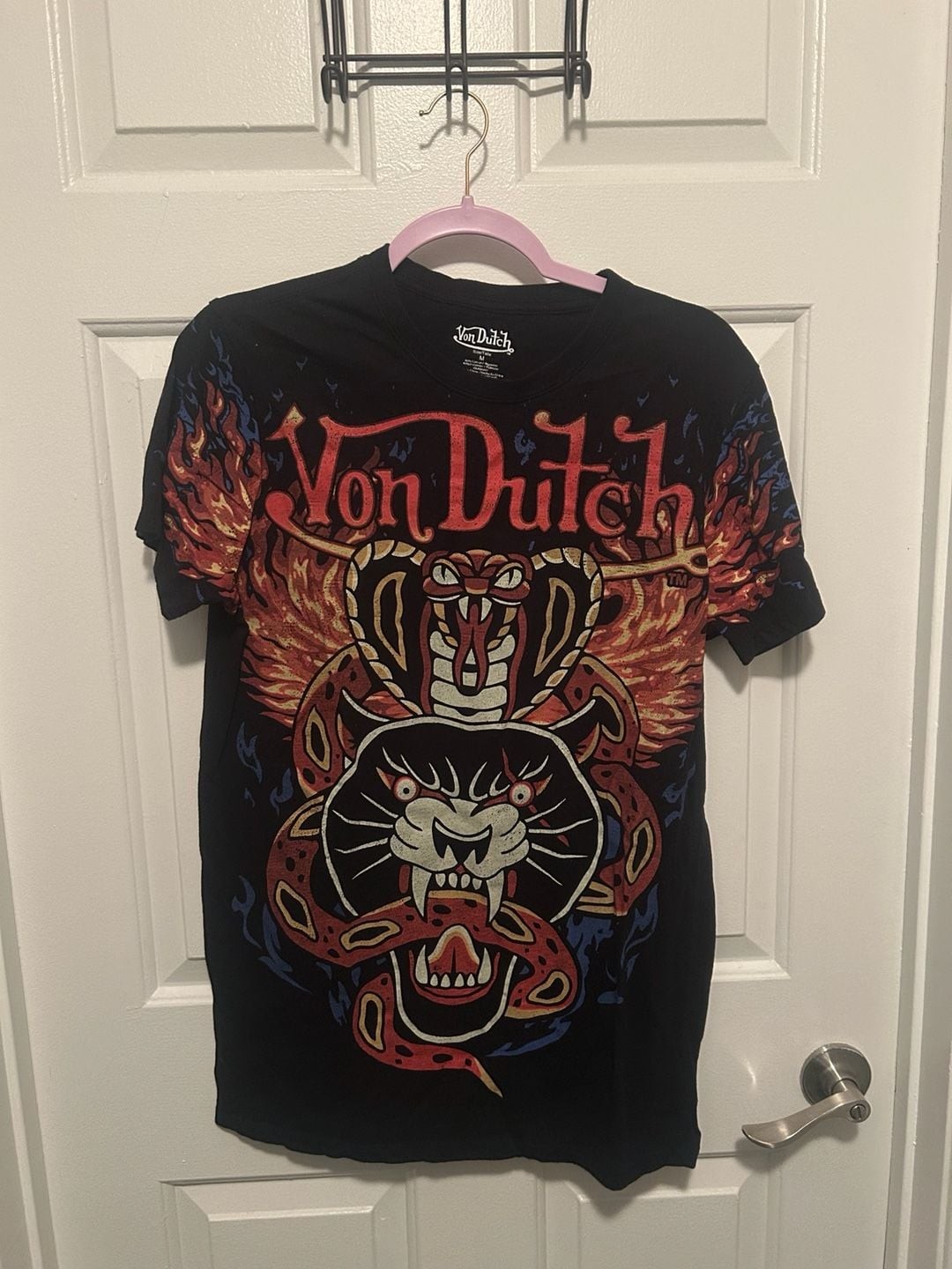 Von Dutch Flame T-Shirt Dress – Black/combo