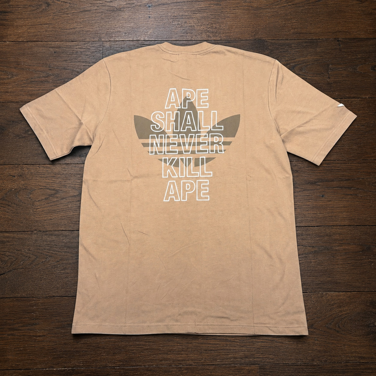Bape X Adidas Ape Head T-shirt Streetwear Brown S Pre-owned Excellent