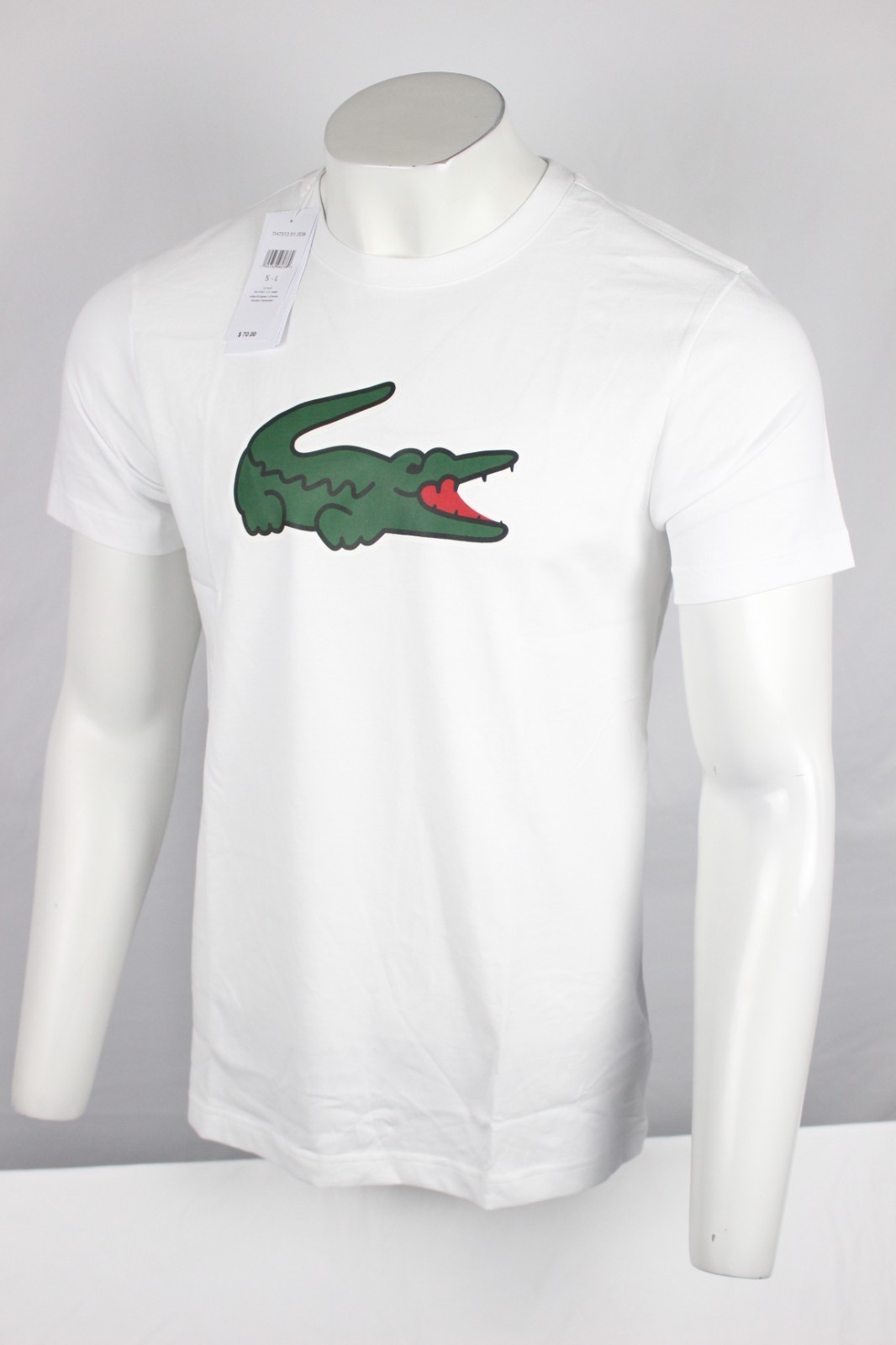 Lacoste Men’s Ultra Dry Logo Sport T Shirt L Large Short Sleeve White TH7513 51