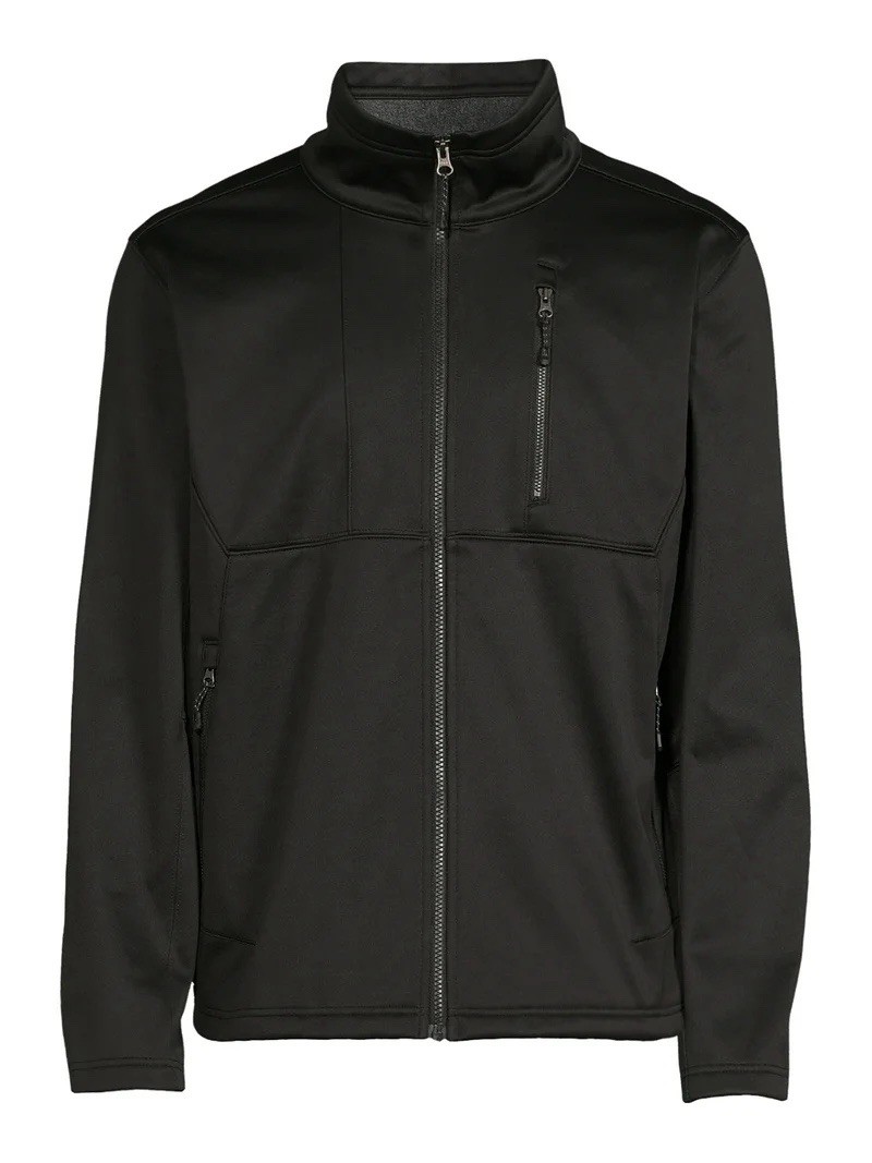 ⚡️Swiss Tech Big Men’s Softshell Jacket With Peak Technology (3XL 54-56) – Black