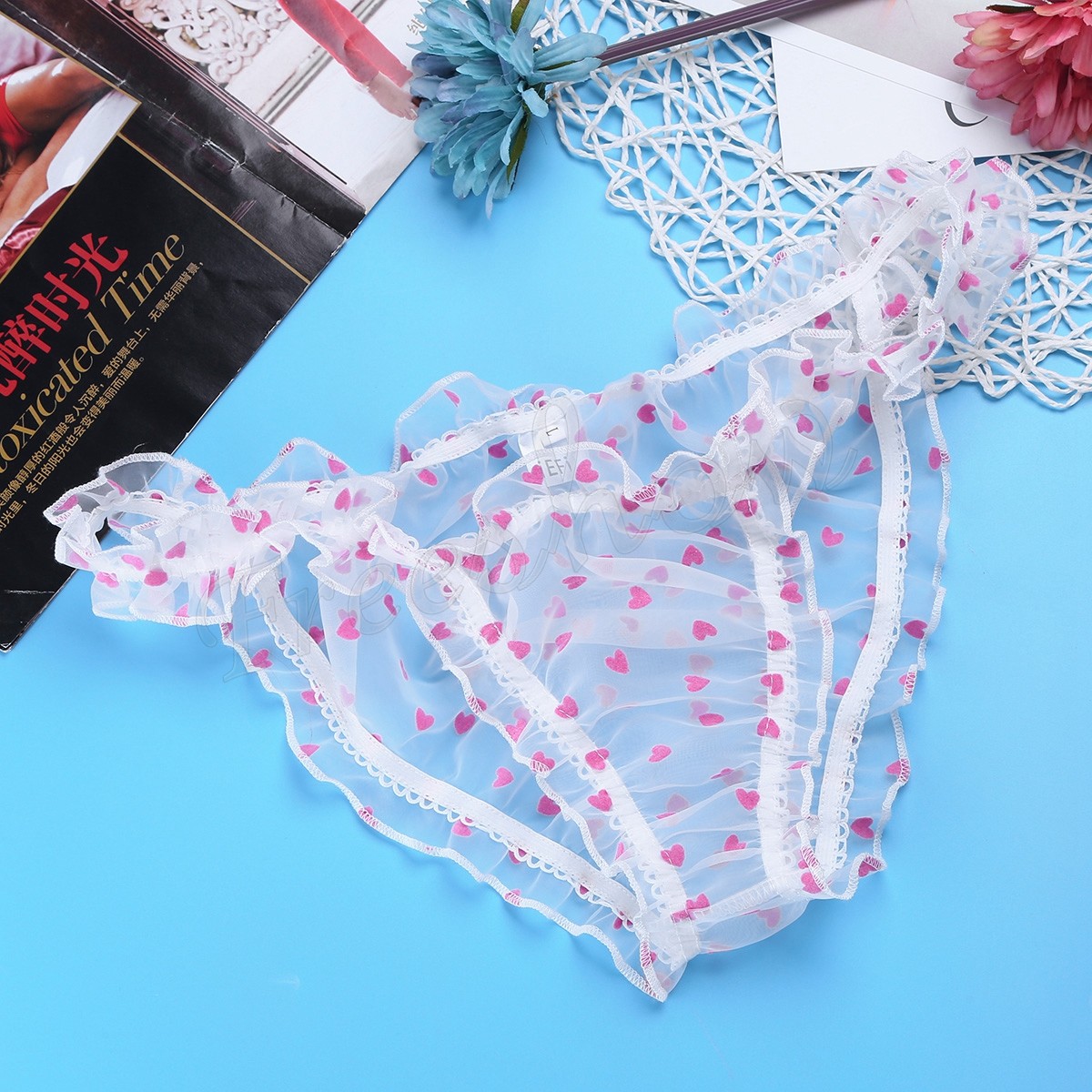 Sissy Men’s Lace Bikini Sexy Briefs Mesh Pouch Underwear Panties Thong G-string